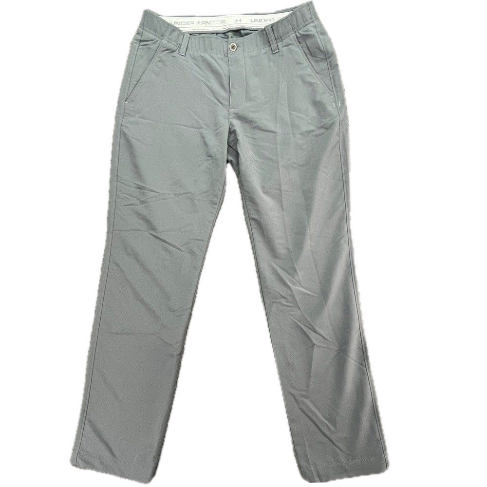 Under Armour Men Gray Tech Golf Pants 34x30 Style 1342264 Flat Front Athletic